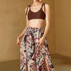 Plain Bikini Top / Bottom / Print Wide Leg Pants / Set