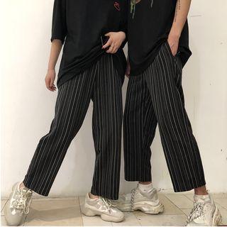 Couple Matching Striped Wide-leg Pants
