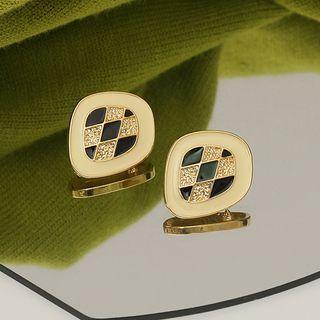 Argyle Clip-on Earring 1 Pair - Gold - One Size