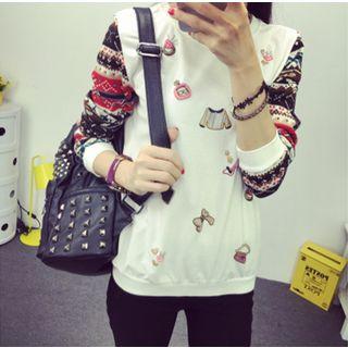 Printed Panel Long-sleeve T-shirt