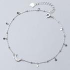 925 Sterling Silver Heart Bow Anklet