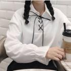 Bell-sleeve Lace-up Blouse
