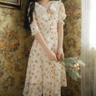 Flora Short-sleeve Midi A-line Dress