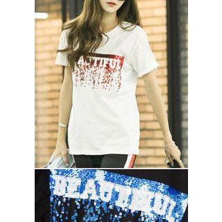 Round-neck Glittered T-shirt