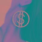Rhinestone Dollar Sign Drop Earring
