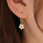Flower Rhinestone Dangle Earring 1 Pair - Earring - Gold - One Size