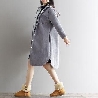 Corduroy Loose-fit Button Coat
