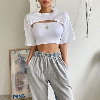 Set: Tube Top + Cropped T-shirt