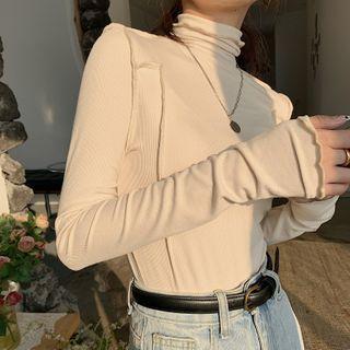 Long-sleeve Turtleneck Slim-fit Top