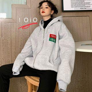 Applique Hooded Loose-fit Jacket