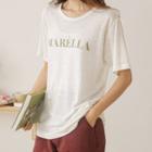 Letter Relaxed-fit Linen T-shirt