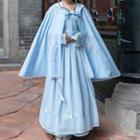 Embroidered Cape Sky Blue - One Size