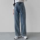 Washed Wide-leg Jeans In 3 Lengths