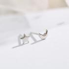 925 Sterling Silver Mismatching Star & Crescent Earrings As Shown In Figure - One Size