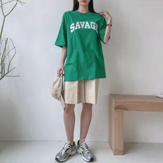 Letter-patched Oversize T-shirt