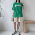 Letter-patched Oversize T-shirt