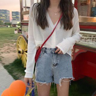 V-neck Plain Light Cardigan