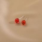 Faux Gemstone Bead Earring 1 Pair - Red - One Size