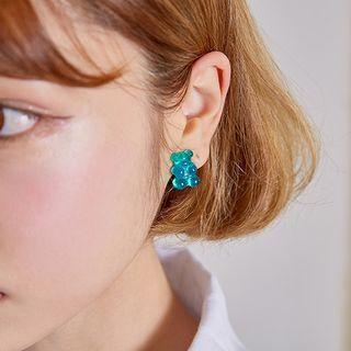 Gummy Bear Clip-on Earrings Green - One Size