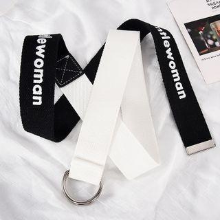 Lettering Embroidered Canvas Belt