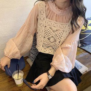 Puff-sleeve Top / Perforated Tank Top