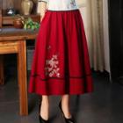 Floral Hanfu Midi A-line Skirt