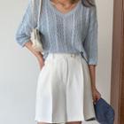 Two-button Wide-leg Shorts