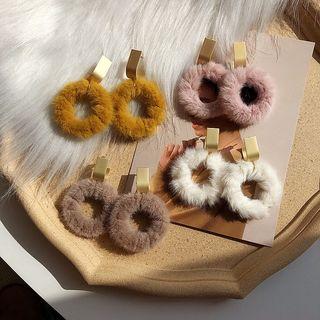 Faux Fur Hoop Drop Earring