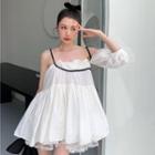 Detachable Sleeve Mini A-line Dress