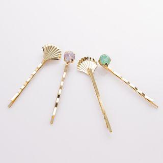 Shell Jeweled Hair Pin
