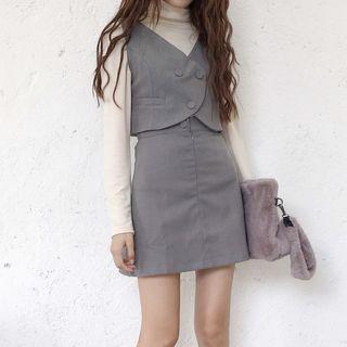 Set : Plain Vest + Skirt