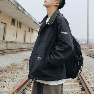 Stand-collar Button-up Jacket