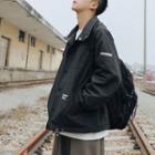 Stand-collar Button-up Jacket