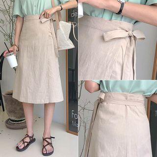 Plain Midi Wrap Skirt