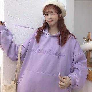 Long-sleeve Embroidered Lettering Hoodie