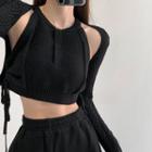 Details Mock Two-piece Cropped Knit Tank Top