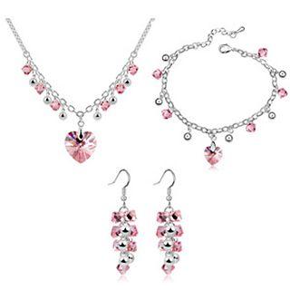 Set: Swarovski Elements Necklace + Earrings + Bracelet