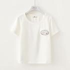 Animal Print Short-sleeve T-shirt White - One Size
