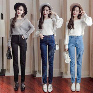 Fringe Slim Fit Jeans
