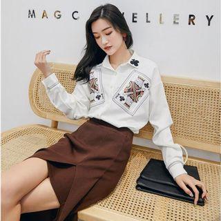 Playing Card Embroidery Shirt