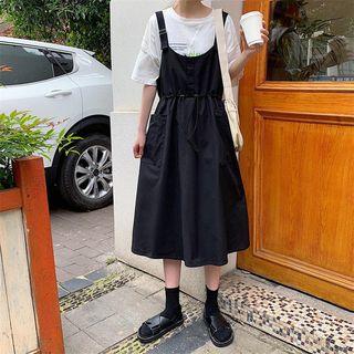 Drawstring A-line Jumper Dress