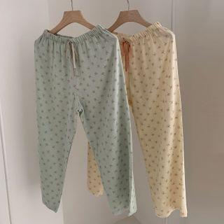 Drawstring Floral Print Pants