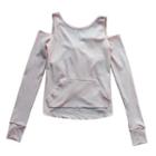 Cut Out Shoulder Open Back Long Sleeve Sports Top