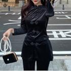 Set: Frog-button Blouse + Pants