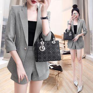 Elbow-sleeve Dotted Blazer