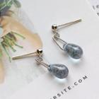 925 Sterling Silver Faux Crystal Drop Earring 1 Pair - Light Blue - One Size