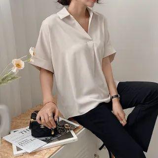 Dolman-sleeve Open-placket Blouse