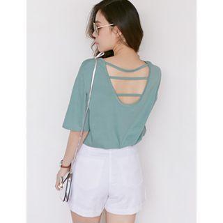 Cutout-back Loose-fit T-shirt
