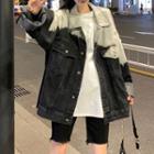 Oversized Gradient Long-sleeve Denim Jacket