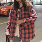 Two Tone Plaid Shirt As Shown In Figure - One Size